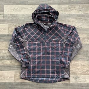 AGU Kangourak Anorak Windbreaker Half Zip Jacket Men’s MEDIUM Navy Grey Hooded